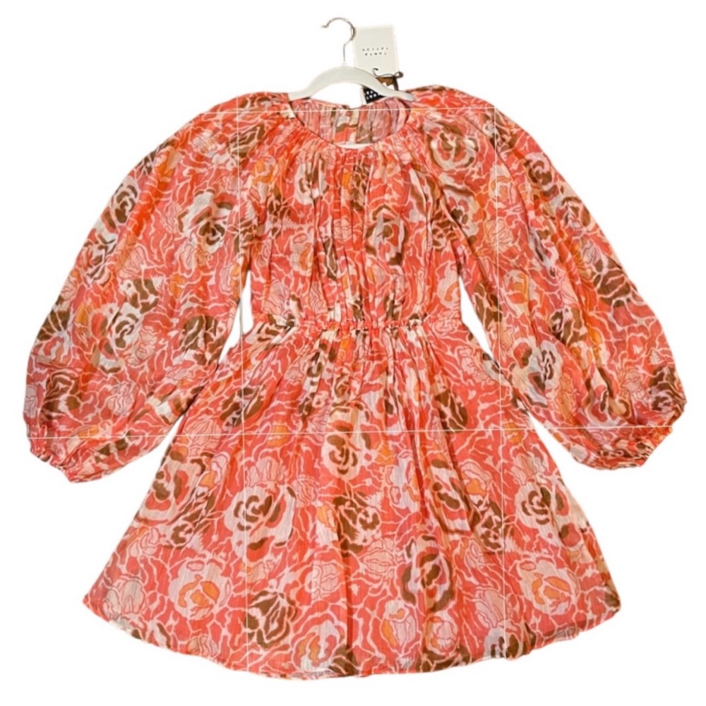 NWT Tanya Taylor’s Balloon Sleeve York Minidress. Color Guavm Multi. Size 0 - Picture 14 of 16